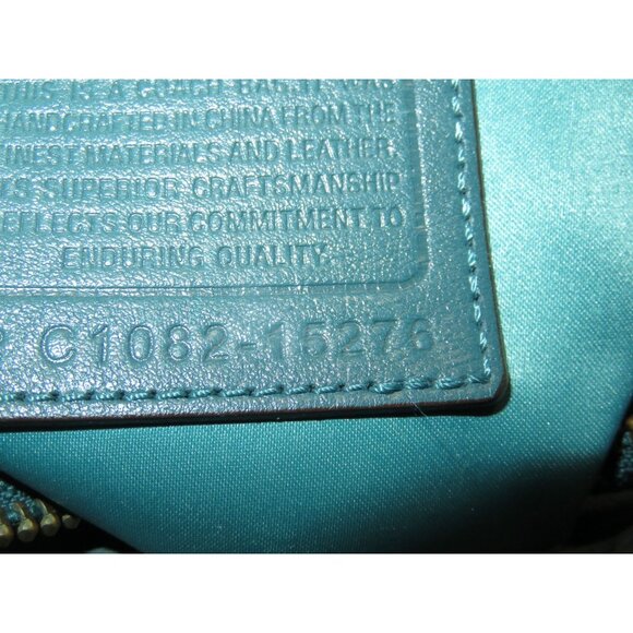 COACH 2010 15276 Embossed & Studded Blue Leather Alex Satchel Handbag - Picture 6 of 13